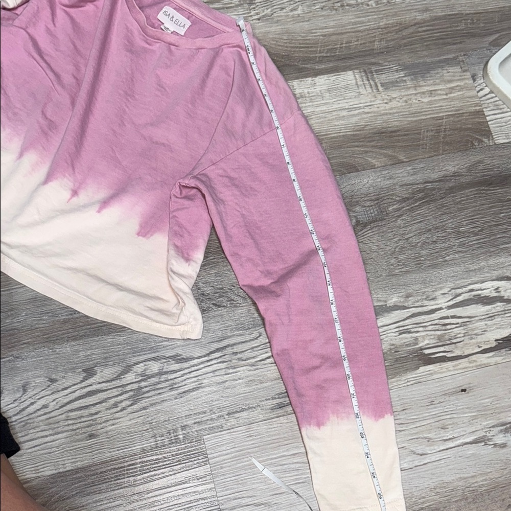 ISA & ELLA Pink and Cream Cropped Shirt - Picture 3 of 5
